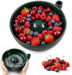 2026 Self Spinning Ceramic Berry Bowl with Holes, Berry Washing Bowl