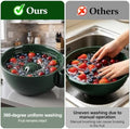 2026 Self Spinning Ceramic Berry Bowl with Holes, Berry Washing Bowl