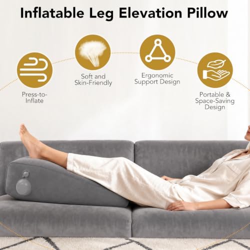 Gugxiom Inflatable Leg Elevation Pillow, Portable Inflatable Wedge Pillow