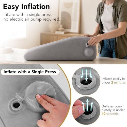 Gugxiom Inflatable Leg Elevation Pillow, Portable Inflatable Wedge Pillow