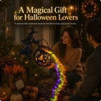 Halloween Witch Cauldron Garden Light, Waterfall LED Projection Stake Lights for Outdoor Yard Decor, Flying Witch Silhouette, Waterproof Watering Can Light Flow Decoration for Patio Pathway