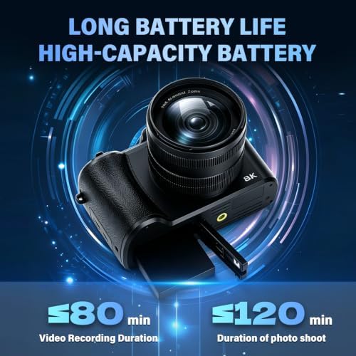 8K Digital Camera with WiFi,88MP Dual Lens Digital Cameras for Photography
