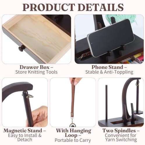 Wooden Magnetic Yarn Holder