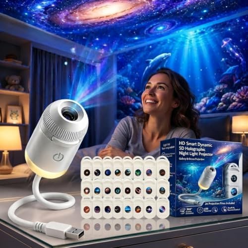 Smart Galaxy Projector Night Light, 2-in-1 Star Projector (24 Piece)