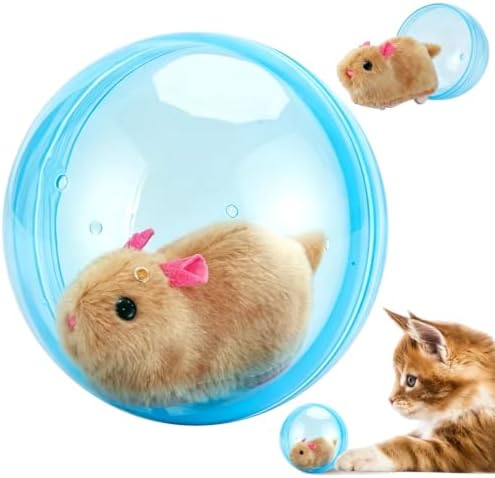2026 New Self-Rolling Interactive Cat Ball Realistic Animal Automatic Moving Rolling Cat Ball 360° Rolling Spin Moving Cat Ball Fun Indoor Interactive Pet Ball for Cats Dogs Chasing(Blue)