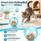 2026 New Self-Rolling Interactive Cat Ball Realistic Animal Automatic Moving Rolling Cat Ball 360° Rolling Spin Moving Cat Ball Fun Indoor Interactive Pet Ball for Cats Dogs Chasing(Blue)