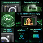AI Digital Camera with WiFi,Dual Lens AI Camera,4.0'' Touchscreen,16X Zoom