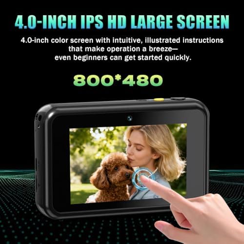 AI Digital Camera with WiFi,Dual Lens AI Camera,4.0'' Touchscreen,16X Zoom