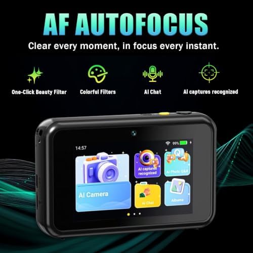 AI Digital Camera with WiFi,Dual Lens AI Camera,4.0'' Touchscreen,16X Zoom