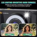 AI Digital Camera with WiFi,Dual Lens AI Camera,4.0'' Touchscreen,16X Zoom