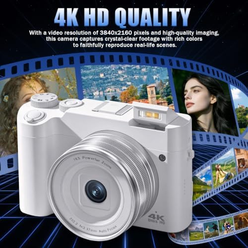 4K Digital Camera,Autofocus Point and Shoot Digital Cameras for Photography