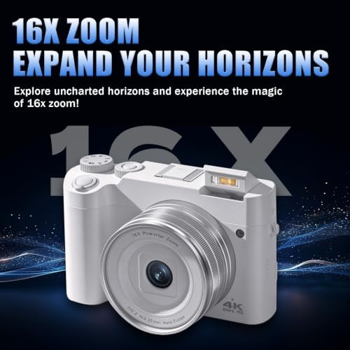 4K Digital Camera,Autofocus Point and Shoot Digital Cameras for Photography