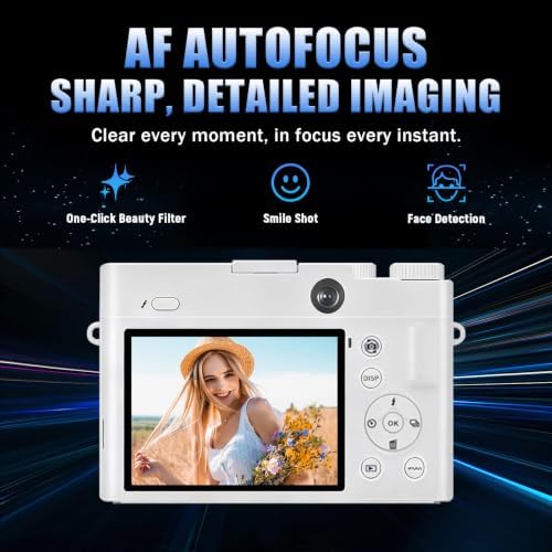 4K Digital Camera,Autofocus Point and Shoot Digital Cameras for Photography