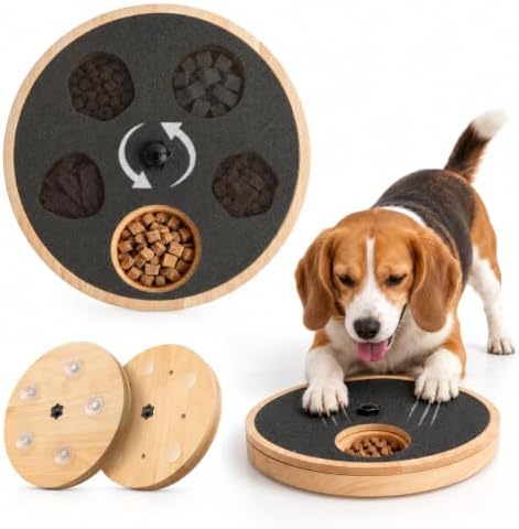 Dog Nail Scratch Board with Treat Box, Adjustable Rotating Nail File Board