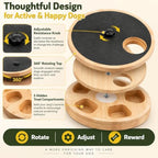 Dog Nail Scratch Board with Treat Box, Adjustable Rotating Nail File Board