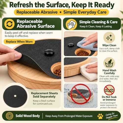 Dog Nail Scratch Board with Treat Box, Adjustable Rotating Nail File Board