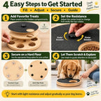 Dog Nail Scratch Board with Treat Box, Adjustable Rotating Nail File Board