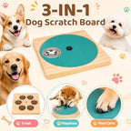 Dog Nail Scratch Board with Treat Box, Wooden Dog Scratch Board