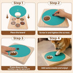 Dog Nail Scratch Board with Treat Box, Wooden Dog Scratch Board