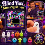 Fright Halloween Advent Calendar 13 Days, Spooky Squishy Slow Rise Stress Relief Toys Countdown Gift Box with Haunted House Theme, Horror Squishy Advent Calendar for Party Favors