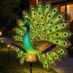 Solar Peacock Garden Sculpture, Resin Solar Garden Statues Light