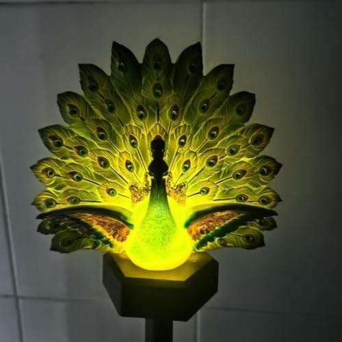 Solar Peacock Garden Sculpture, Resin Solar Garden Statues Light