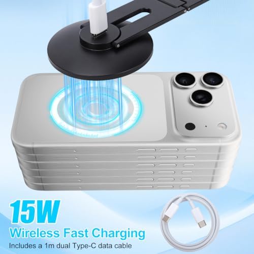 15W Wireless Charger Magnetic Phone Stand for Tesla & Laptop(Black)