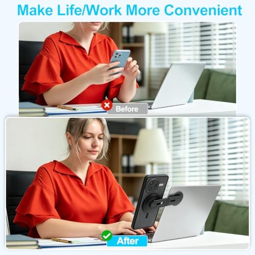 15W Wireless Charger Magnetic Phone Stand for Tesla & Laptop(Black)