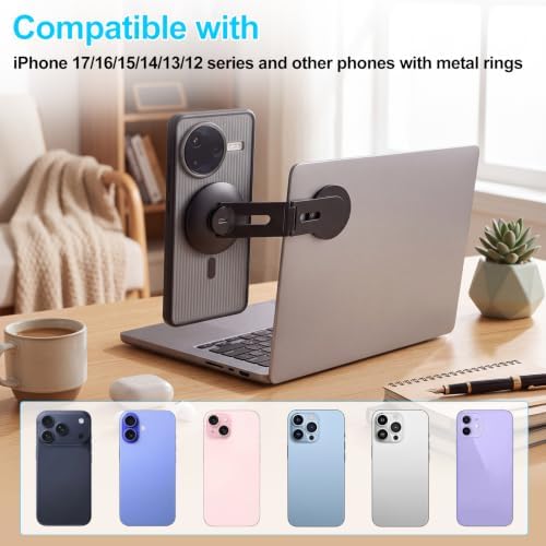 15W Wireless Charger Magnetic Phone Stand for Tesla & Laptop(Black)