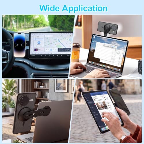 15W Wireless Charger Magnetic Phone Stand for Tesla & Laptop(Black)