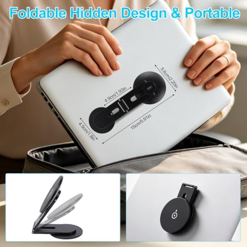 15W Wireless Charger Magnetic Phone Stand for Tesla & Laptop(Black)