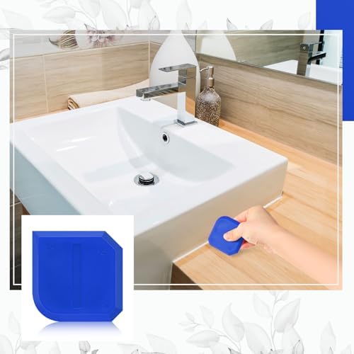 4 Pcs Caulking Tool Kit, Reusable Silicone Sealant Finishing Set with Caulk Remover, Grout Scraper, Smoothing Applicator for Kitchen Bathroom Sink Window Floor Joint Sealing, Gap Seam Repair, Home Use