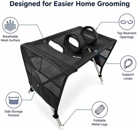 Foldable Dog Shower Hammock Stand, Pink