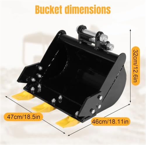 Generic 400mm Mini Excavator Trenching Bucket Attachment 0.98in Hole