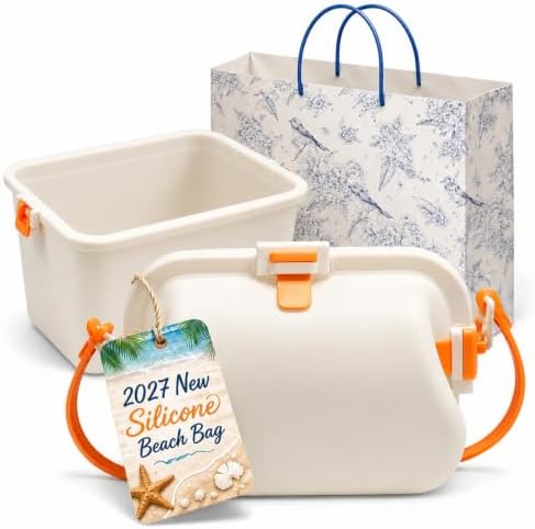 2027 New Silicone Beach Bag, Women's Swimming Storage Bag with Strap