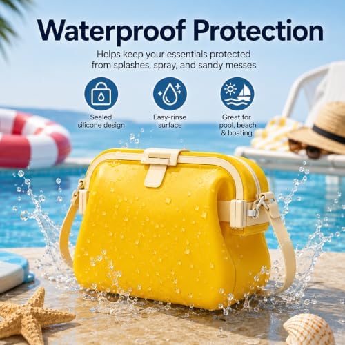 2027 New Silicone Beach Bag, Women's Swimming Storage Bag with Strap