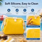 2027 New Silicone Beach Bag, Women's Swimming Storage Bag with Strap