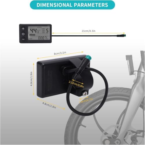 Ebike LCD Display Meter, 24V 36V 48V Speedometer, for 0.9in Handlebars