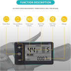 Ebike LCD Display Meter, 24V 36V 48V Speedometer, for 0.9in Handlebars