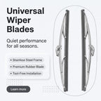 Gugxiom 12in/30.48cm Stainless Steel Wiper Blades, Universal for Car
