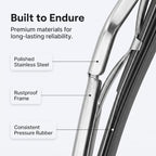 Gugxiom 12in/30.48cm Stainless Steel Wiper Blades, Universal for Car