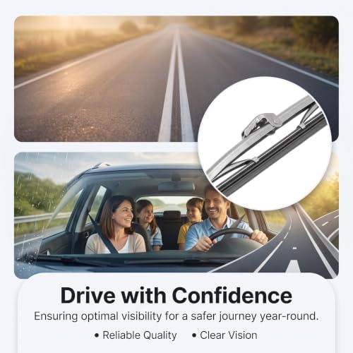Gugxiom 12in/30.48cm Stainless Steel Wiper Blades, Universal for Car