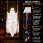 Halloween Hanging Ghost Decorations Outdoor,5 FT Large Swinging Ghost Set