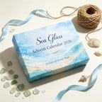 2026 Sea Glass Gnome Christmas Advent Calendar, 24 PCs 2D Flat Acrylic Gnome Christmas Tree Ornaments, Coastal Ocean Themed 24 Day Holiday Countdown Calendar, Beach Decor Gifts (Ocean Magic)