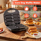 Corn Dog Waffle Maker with Non-stick Coating Plate,Make 6 Corn Dogs