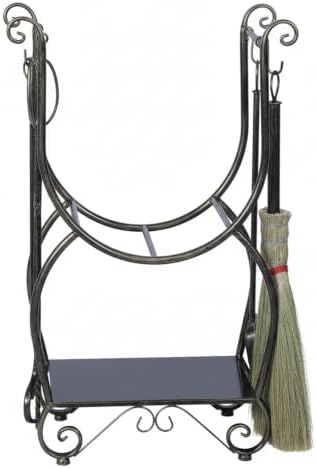 Fireplace Wood Holder with 4 Tools Set Heavy Duty Metal Log Rack