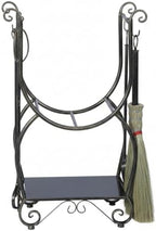 Fireplace Wood Holder with 4 Tools Set Heavy Duty Metal Log Rack
