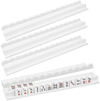 Gugxiom 4PCS 17" Wooden Scalloped Mahjong Racks with Magnetic Pushers（White）