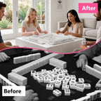 Gugxiom 4PCS 17" Wooden Scalloped Mahjong Racks with Magnetic Pushers（White）