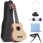 Gugxiom 21 Inch Ukulele Beginner Kit, Christmas Birthday Holiday Gift（Wood）